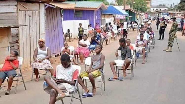 Social distancing the people after lockdown