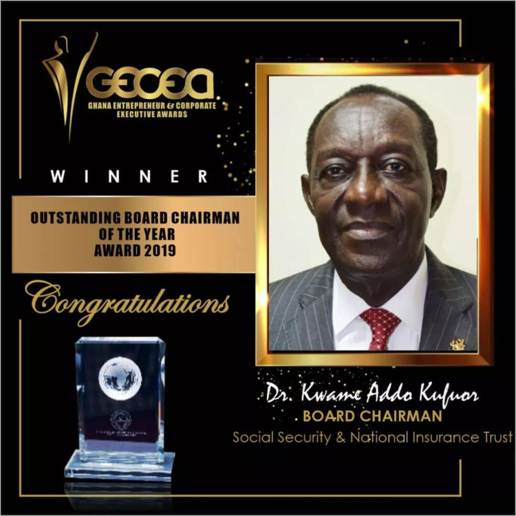 SSNIT Board Chair adjudged outstanding Board Chairman of 2019