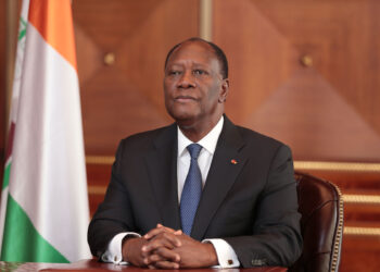 The President of Cote d’Ivoire Alassane Ouattara meets Eni’s CEO Claudio Descalzi