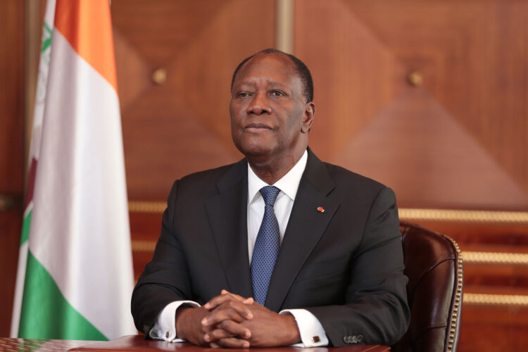 The President of Cote d’Ivoire Alassane Ouattara meets Eni’s CEO Claudio Descalzi