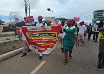 Nurses and midwives hit the street over 10-month salary arrears